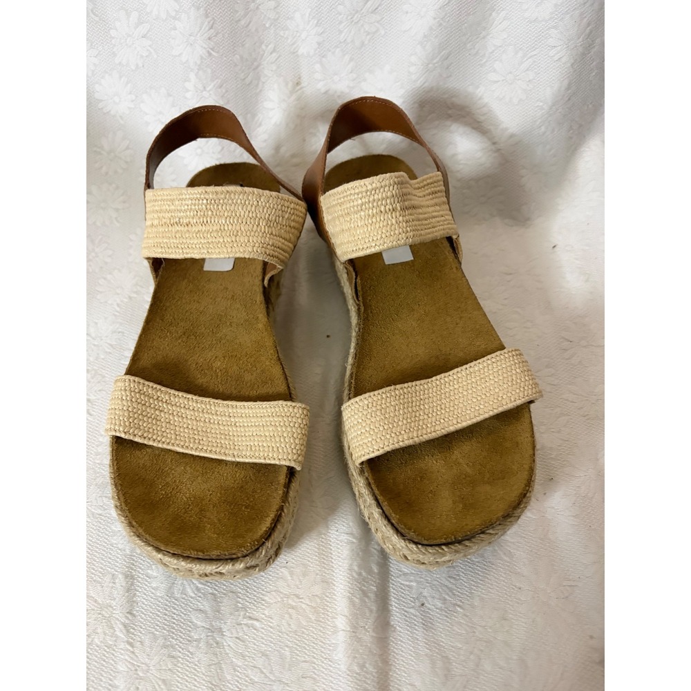 Steve Madden Resort Wear Boho Kimmie Espadrille Platform Sandals Tan Woven